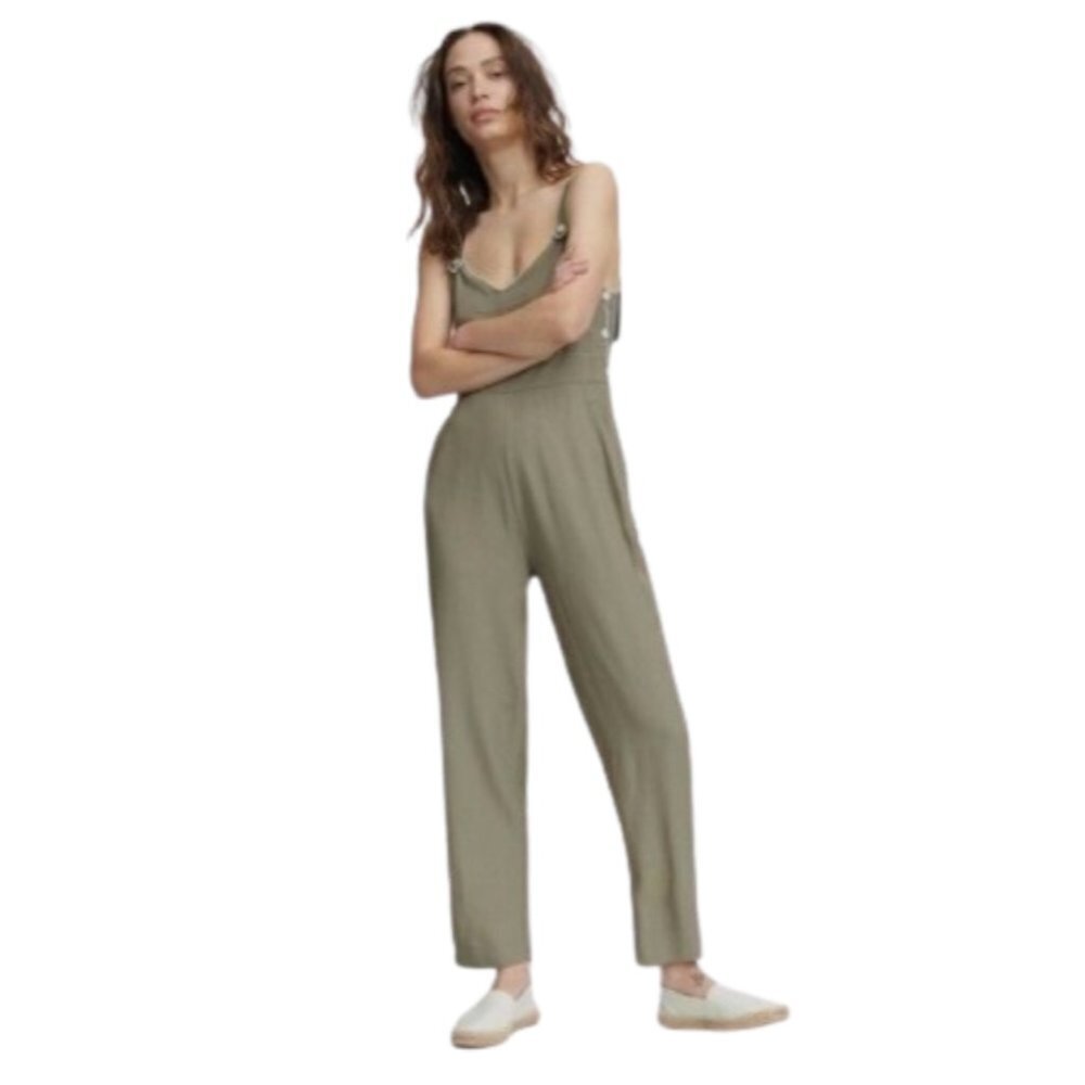 Rag & Bone Tia Overalls Jumpsuit Womens 6 Medium Olive Green Twill Bib Buttons